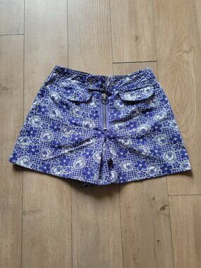70's Blue Floral Short Shorts Size XS